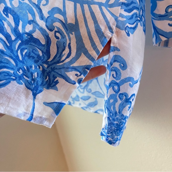 Lilly Pulitzer Riverlyn Pieced Print Tunic Top Glisten in the Sun Size S - Picture 3 of 16